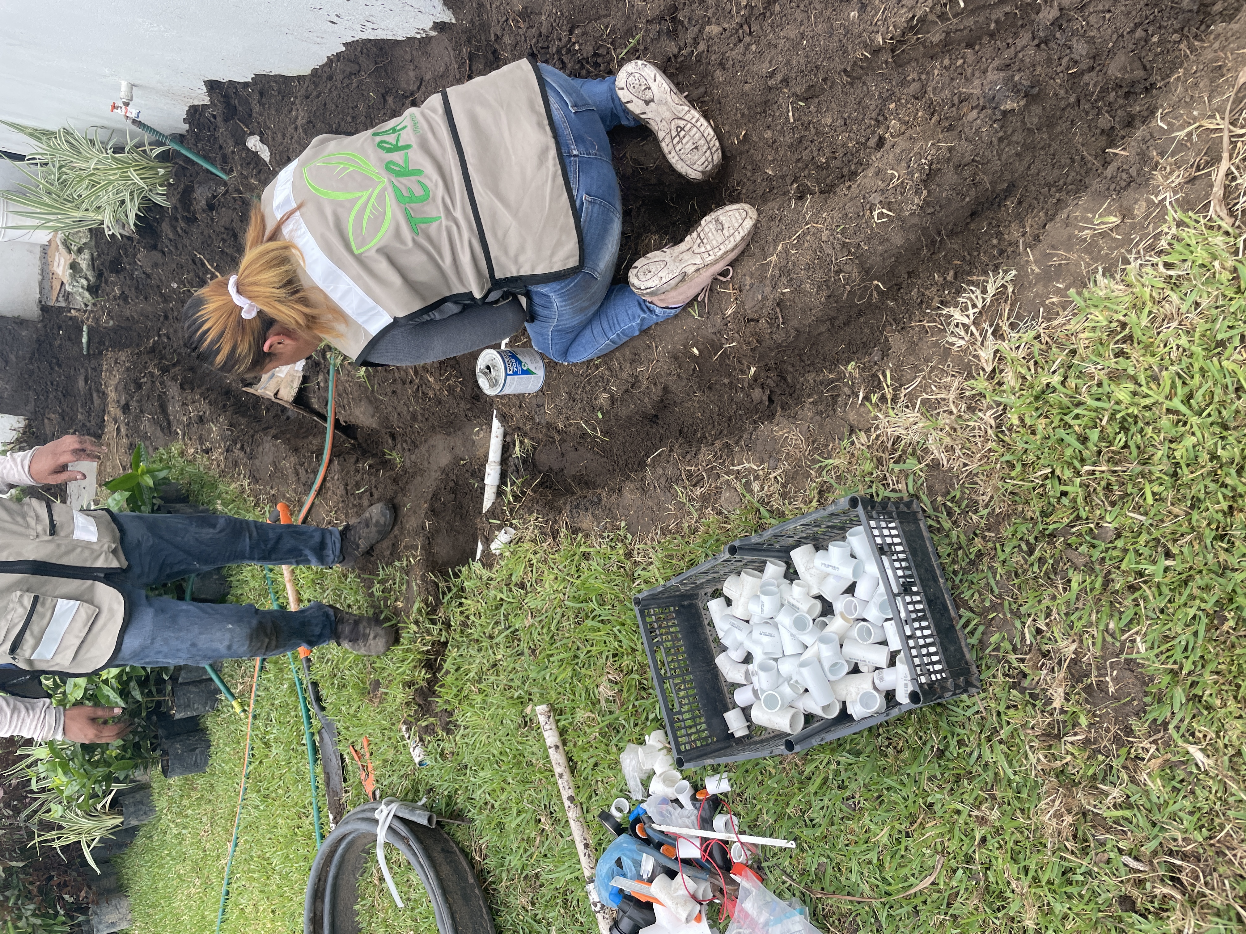 Instalación tuberías riego jardín Tampico