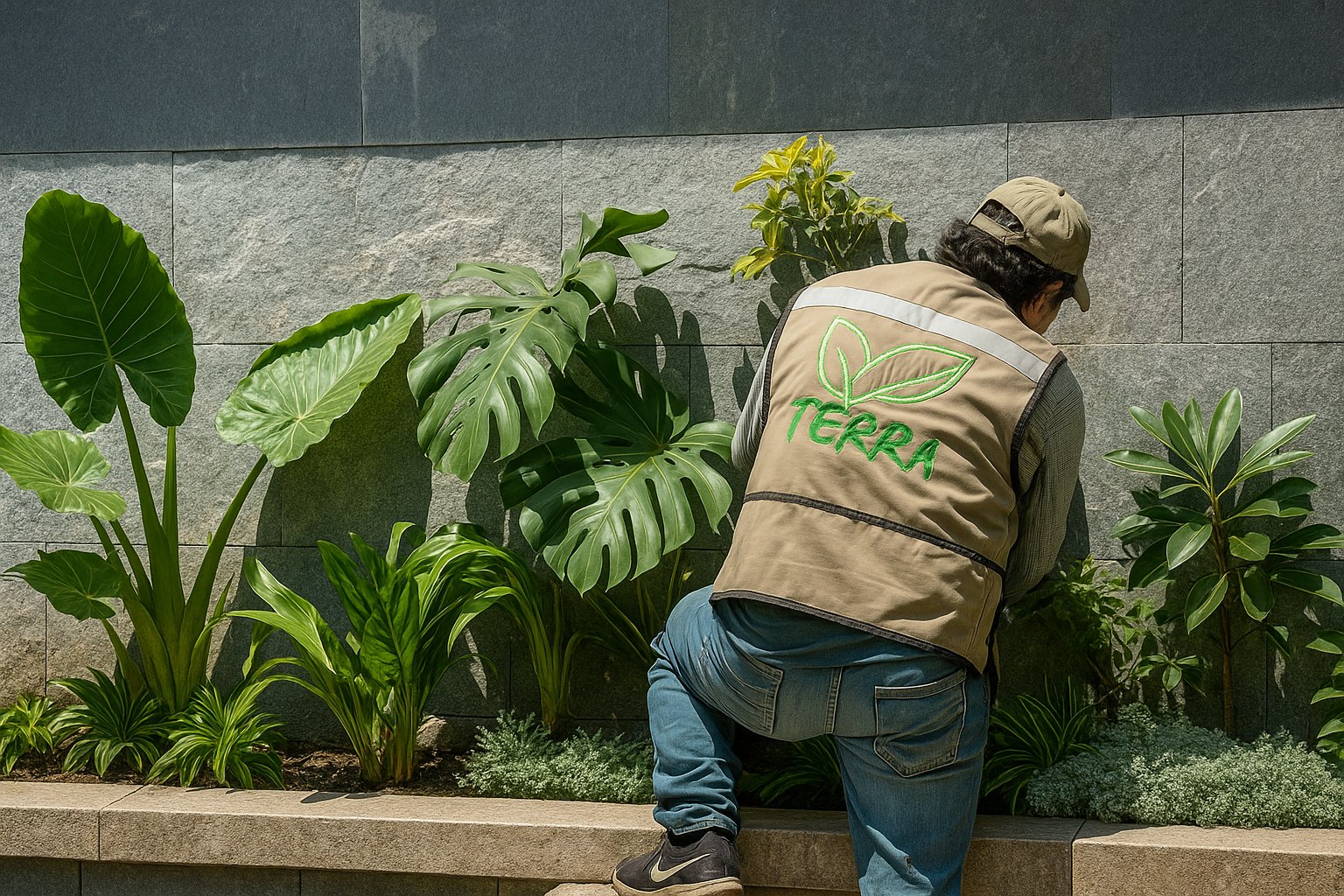 Propuesta visual diseño jardín residencial Tampico Plan Terra