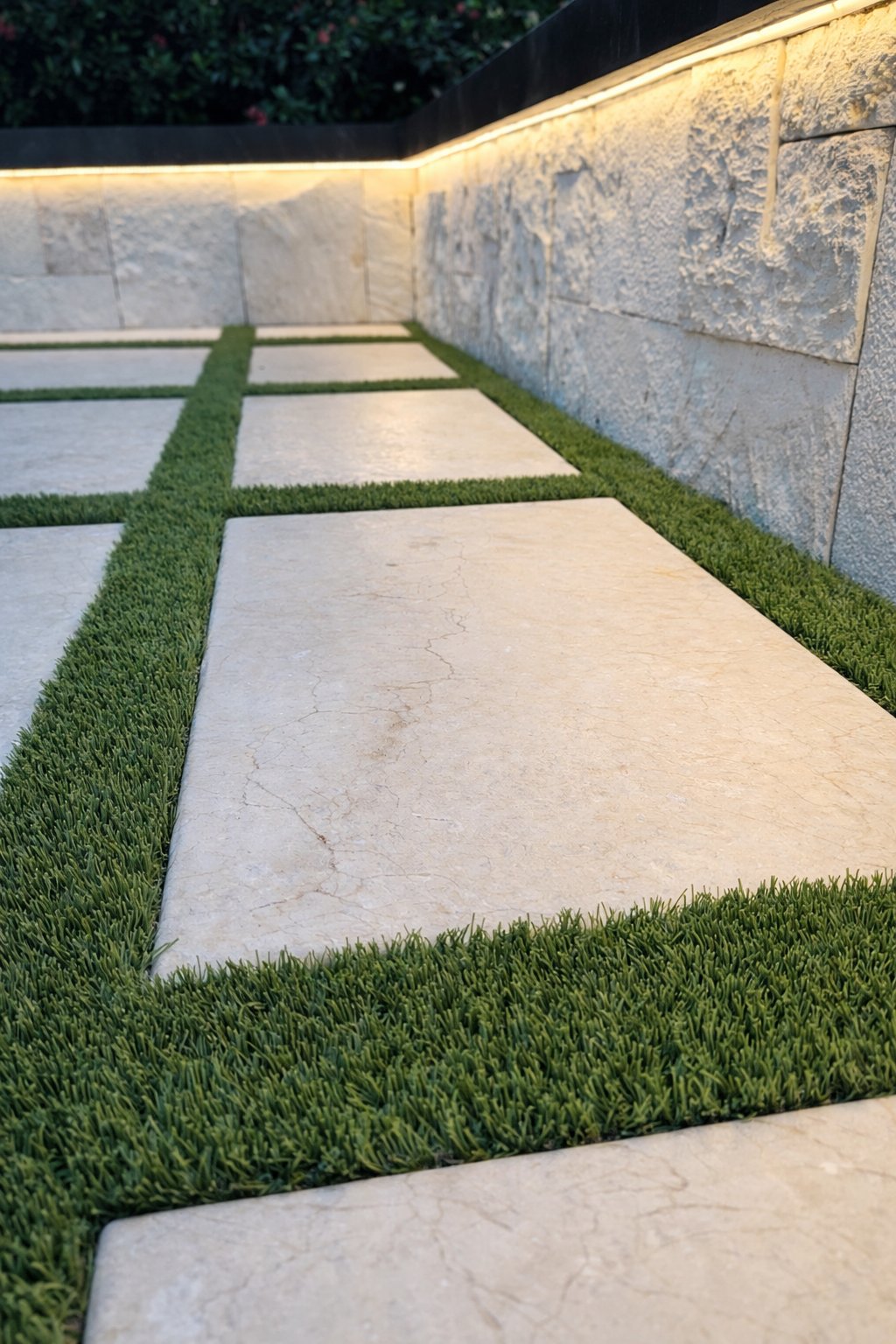 Instalación pasto sintético residencial con losetas en Tampico Madero Altamira