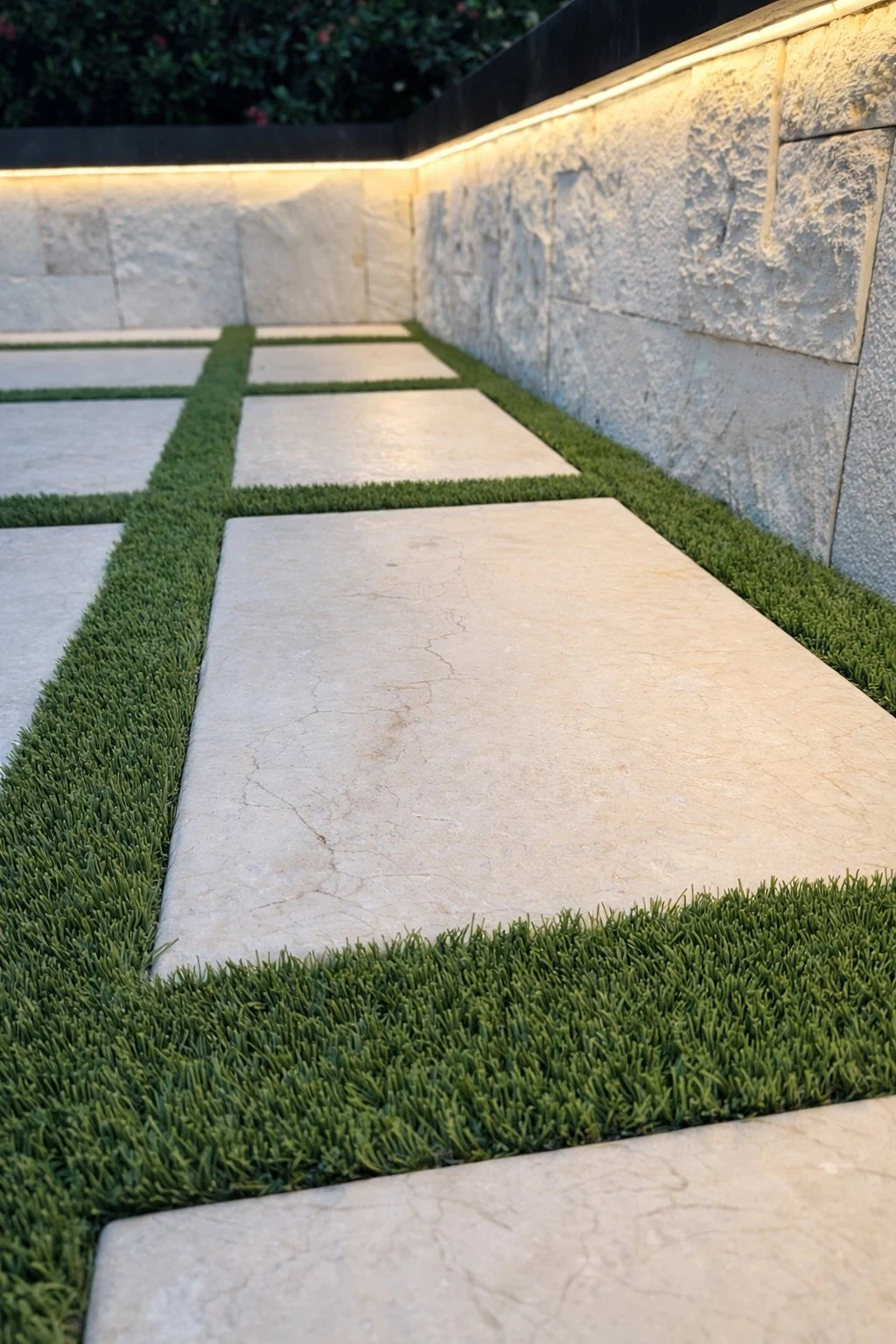 Instalación pasto sintético residencial con losetas en Tampico Madero Altamira