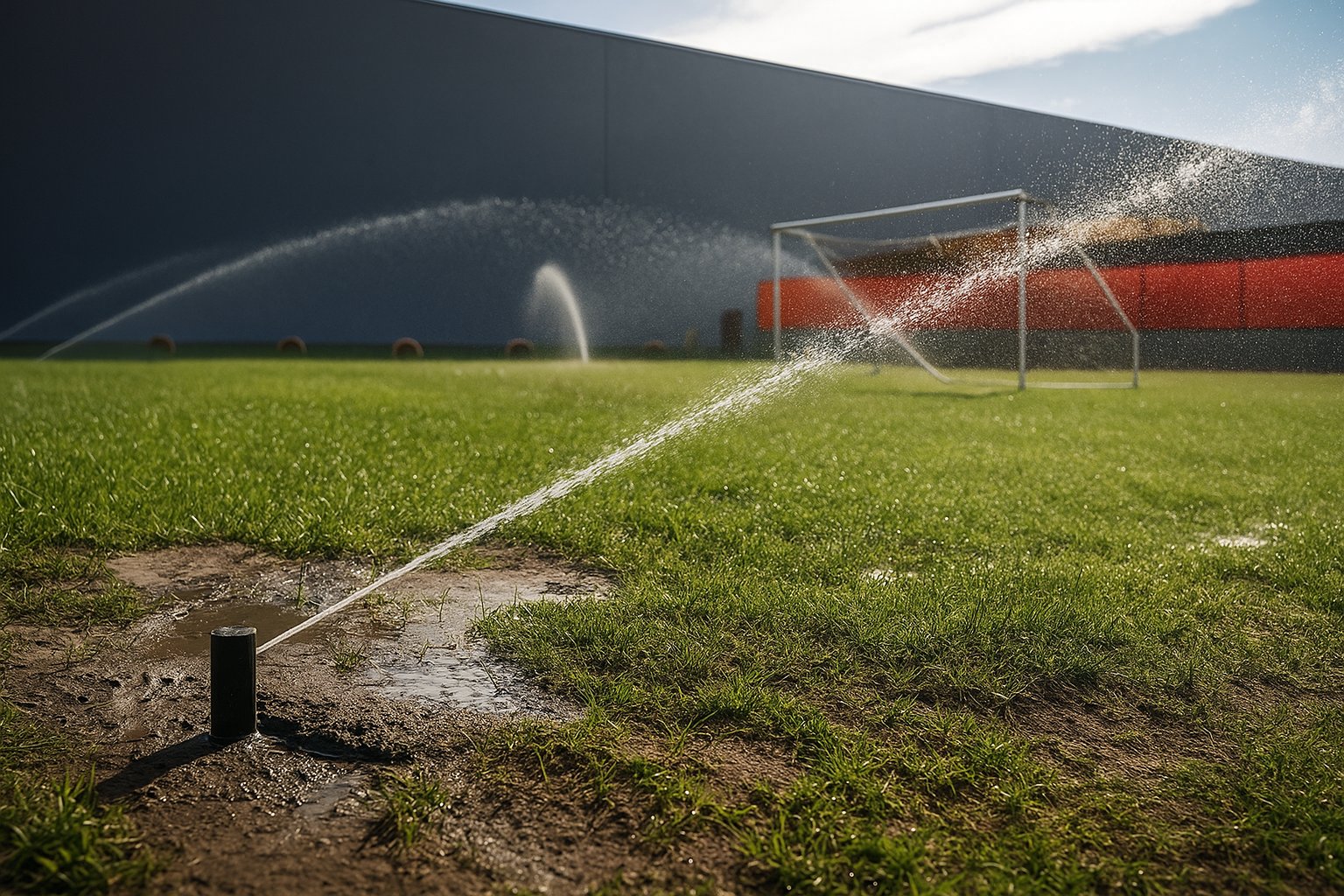 Sistema riego campo deportivo áreas industriales Tampico